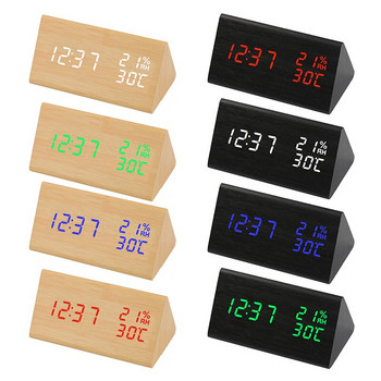 2022 νέο Ξυπνητήρι LED Ξύλινο ρολόι Τραπέζι φωνητικό έλεγχο Ψηφιακό ξύλινο Despertador Ηλεκτρονικά επιτραπέζια ρολόγια με τροφοδοσία USB/AAA