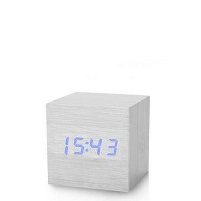 Kūrybingas išmanusis LED medinis dovanų elektroninis laikrodis šviečiantis nutildomas temperatūros dvigubas ekranas medinis žadintuvas