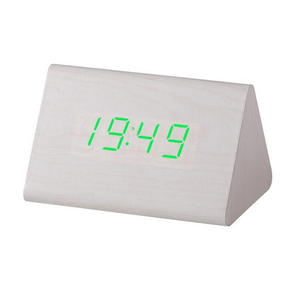 LED digitális óra Hangvezérlés Elektronikus órák Ntelligent otthoni asztali digitális elektronikus ébresztőóra fa ébresztőóra