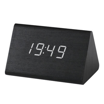 LED digitális óra Hangvezérlés Elektronikus órák Ntelligent otthoni asztali digitális elektronikus ébresztőóra fa ébresztőóra