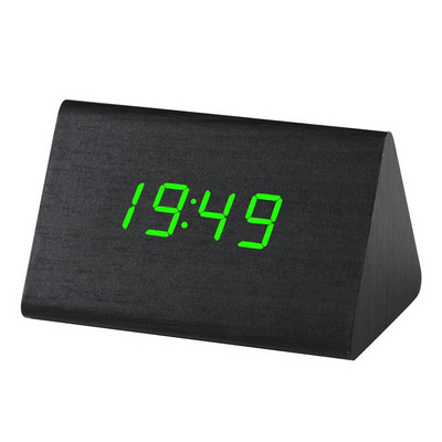 LED digitális óra Hangvezérlés Elektronikus órák Ntelligent otthoni asztali digitális elektronikus ébresztőóra fa ébresztőóra