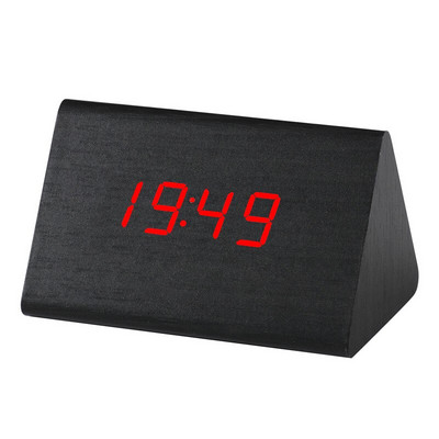 LED digitális óra Hangvezérlés Elektronikus órák Ntelligent otthoni asztali digitális elektronikus ébresztőóra fa ébresztőóra