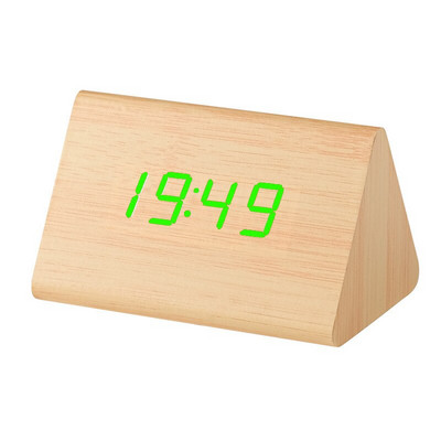 LED digitális óra Hangvezérlés Elektronikus órák Ntelligent otthoni asztali digitális elektronikus ébresztőóra fa ébresztőóra