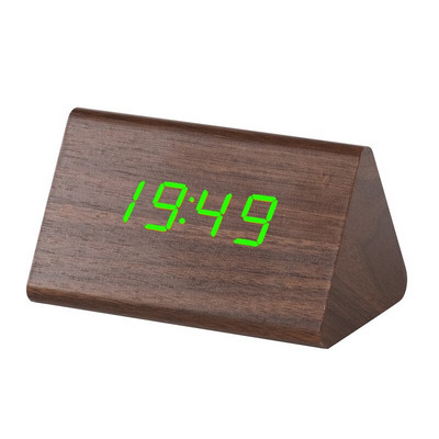 LED digitális óra Hangvezérlés Elektronikus órák Ntelligent otthoni asztali digitális elektronikus ébresztőóra fa ébresztőóra