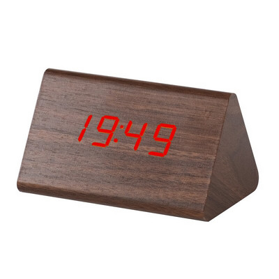 LED digitális óra Hangvezérlés Elektronikus órák Ntelligent otthoni asztali digitális elektronikus ébresztőóra fa ébresztőóra