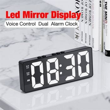 Ηλεκτρονικό Ξυπνητήρι LED δίπλα στο κρεβάτι Ψηφιακά ρολόγια Επιτραπέζιο Επιτραπέζιο Ηλεκτρονικό επιτραπέζιο ρολόι Ρολόι φωνητικής ενεργοποίησης θερμοκρασίας