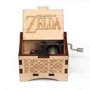 Muusikakarp, must puidust muusikalikarp, käsitsi vändatav Zelda Musica Caja jõulukink poisile/tüdrukule sünnipäevakingitus