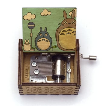 Tonari no Totoro Music Box Totoro Print Hand-ed Wood Musical Box Παιδικό δώρο για κορίτσι Δώρο γενεθλίων μεγάλο στοκ