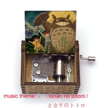 Tonari no Totoro Music Box Totoro Print Hand-ed Wood Musical Box Παιδικό δώρο για κορίτσι Δώρο γενεθλίων μεγάλο στοκ