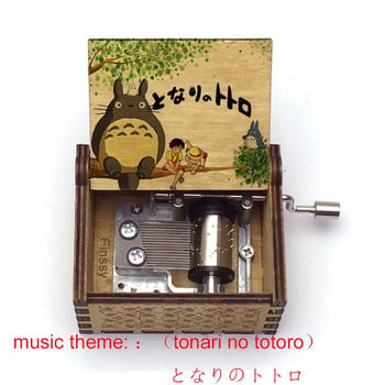 Tonari no Totoro Music Box Totoro Print Hand-ed Wood Musical Box Παιδικό δώρο για κορίτσι Δώρο γενεθλίων μεγάλο στοκ