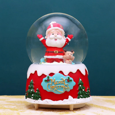 Uued jõulumuusikakarbi kaunistused jõulupuu vanamehe kristallkuuli õnnistuskott Loominguline kingitus lumetulede karussell