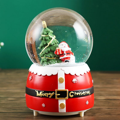 Uued jõulumuusikakarbi kaunistused jõulupuu vanamehe kristallkuuli õnnistuskott Loominguline kingitus lumetulede karussell