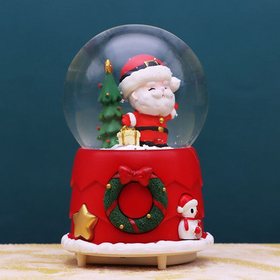 Uued jõulumuusikakarbi kaunistused jõulupuu vanamehe kristallkuuli õnnistuskott Loominguline kingitus lumetulede karussell