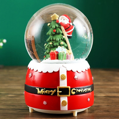 Uued jõulumuusikakarbi kaunistused jõulupuu vanamehe kristallkuuli õnnistuskott Loominguline kingitus lumetulede karussell