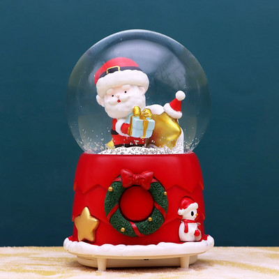 Uued jõulumuusikakarbi kaunistused jõulupuu vanamehe kristallkuuli õnnistuskott Loominguline kingitus lumetulede karussell