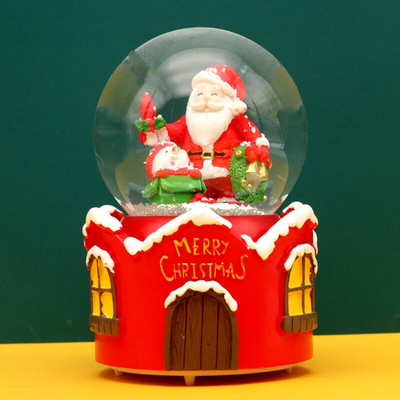 Uued jõulumuusikakarbi kaunistused jõulupuu vanamehe kristallkuuli õnnistuskott Loominguline kingitus lumetulede karussell