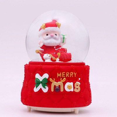 Uued jõulumuusikakarbi kaunistused jõulupuu vanamehe kristallkuuli õnnistuskott Loominguline kingitus lumetulede karussell