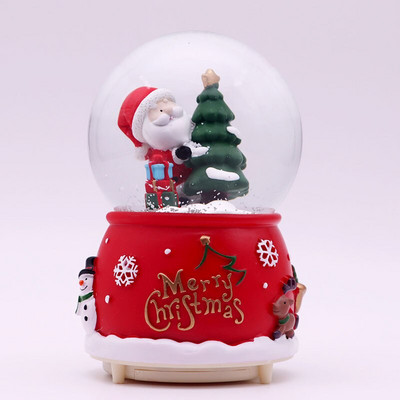 Uued jõulumuusikakarbi kaunistused jõulupuu vanamehe kristallkuuli õnnistuskott Loominguline kingitus lumetulede karussell