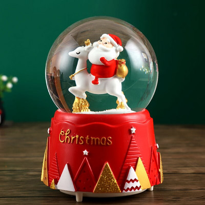 Uued jõulumuusikakarbi kaunistused jõulupuu vanamehe kristallkuuli õnnistuskott Loominguline kingitus lumetulede karussell