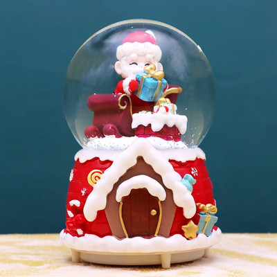 Uued jõulumuusikakarbi kaunistused jõulupuu vanamehe kristallkuuli õnnistuskott Loominguline kingitus lumetulede karussell