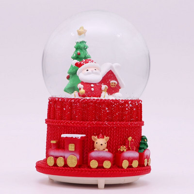 Uued jõulumuusikakarbi kaunistused jõulupuu vanamehe kristallkuuli õnnistuskott Loominguline kingitus lumetulede karussell