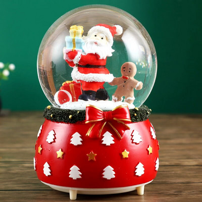 Uued jõulumuusikakarbi kaunistused jõulupuu vanamehe kristallkuuli õnnistuskott Loominguline kingitus lumetulede karussell