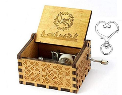 Cutie muzicală din lemn cu manivelă cu colier Tema cadou Pirat My Sunshine Castle Music Beast sculptat petrecere de aniversare