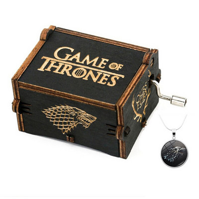 Cutie muzicală din lemn cu manivelă cu colier Tema cadou Pirat My Sunshine Castle Music Beast sculptat petrecere de aniversare