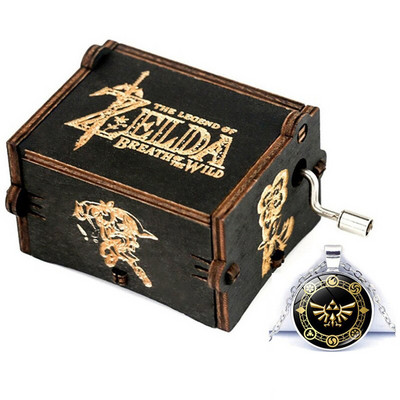 Cutie muzicală din lemn cu manivelă cu colier Tema cadou Pirat My Sunshine Castle Music Beast sculptat petrecere de aniversare