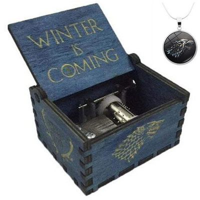 Cutie muzicală din lemn cu manivelă cu colier Tema cadou Pirat My Sunshine Castle Music Beast sculptat petrecere de aniversare