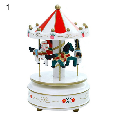 Ρομαντικό Carousel Horse Music Box Παιχνίδι Καλλιτεχνικό Ξύλινο Carousel Music Boxes Δώρο για την Ημέρα του Αγίου Βαλεντίνου Home Deocr