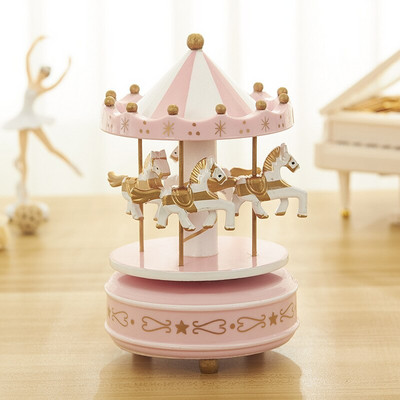 Ρομαντικό Carousel Horse Music Box Παιχνίδι Καλλιτεχνικό Ξύλινο Carousel Music Boxes Δώρο για την Ημέρα του Αγίου Βαλεντίνου Home Deocr