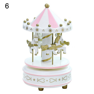 Ρομαντικό Carousel Horse Music Box Παιχνίδι Καλλιτεχνικό Ξύλινο Carousel Music Boxes Δώρο για την Ημέρα του Αγίου Βαλεντίνου Home Deocr