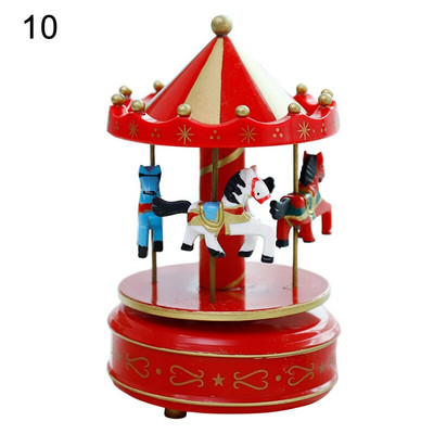 Ρομαντικό Carousel Horse Music Box Παιχνίδι Καλλιτεχνικό Ξύλινο Carousel Music Boxes Δώρο για την Ημέρα του Αγίου Βαλεντίνου Home Deocr