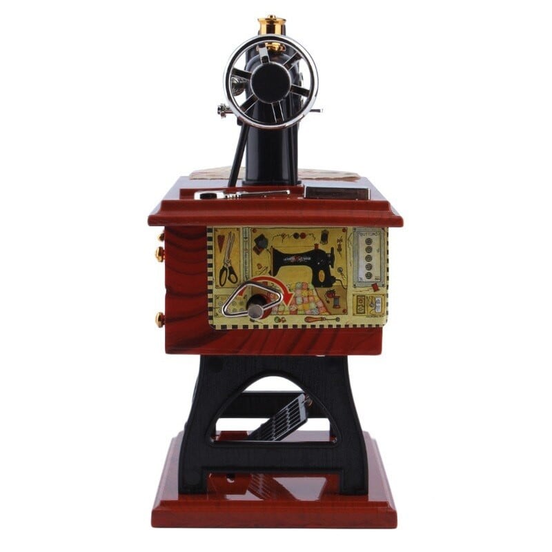 1 buc Mini mașină de cusut Vintage Lockwork Cutie muzicală Jucărie pentru copii Treadle Sartorius Decor Jucărie Retro Cadou pentru acasă
