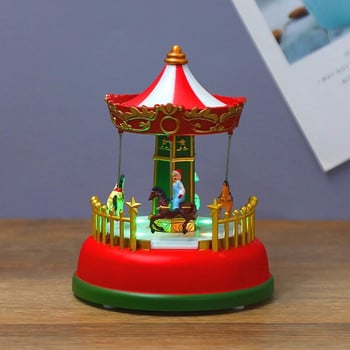 Μουσικά κουτιά Merry-Go-Round με ελαφρύ άνεμο κυκλικό καρουζέλ Μουσικό κουτί Παιδικό χριστουγεννιάτικο δώρο Χριστουγέννων Διακόσμηση σπιτιού μωρού δωματίου