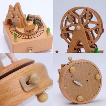 10 Theme Music Box Creative Music Box Ρόδα & κέικ & καρουζέλ & Castle Shape Music Box Χριστουγεννιάτικα δώρα αποκριών