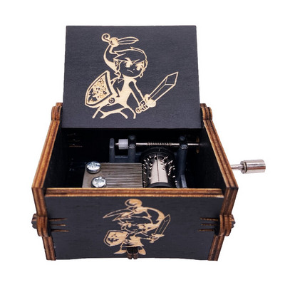 Leģenda Zelda mūzikas kaste, rokas kloķis, mūzikas kaste, grebta koka mūzikas dāvana Ziemassvētku dāvana, atskaņojiet Zelda: Song Storms from Ocarina Time