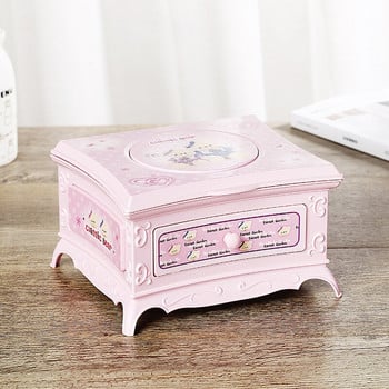 Μακιγιάζ Mirror Jewelry Box Music Box Χορός Μπαλαρίνα Συρτάρι Κορίτσι Music Box Παιδικό Μουσικό Παιχνίδι Δώρο Μουσικό Κουτί Ροζ