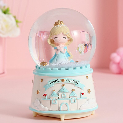 Fantazijska djevojka Jednorog Kristalna kugla Glazbena kutija Ornament Studentska glazbena kutija Pahuljica Vaterpolo poklon Rođendanski poklon Uređenje doma