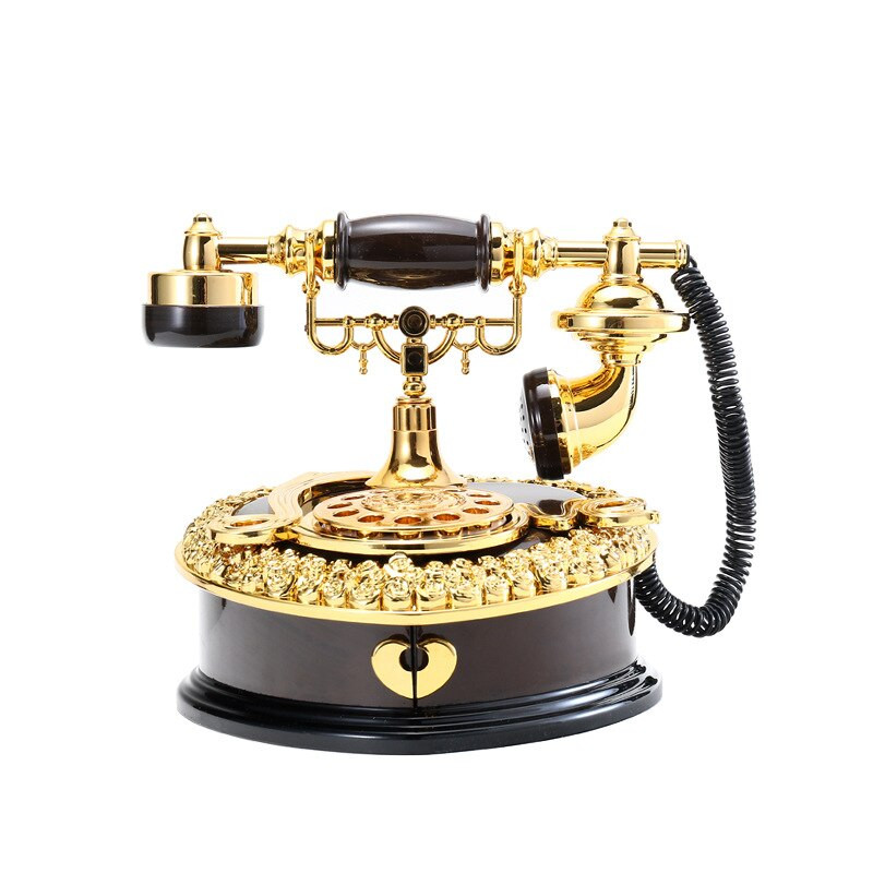 Nordic Style Vintage telefon zenedoboz Kreatív tárcsás telefon díszek Otthoni boros szekrény bejárati dekoráció Ajándék dekoráció