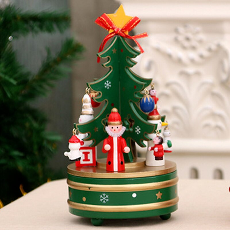 Karácsonyi díszek fából forgatható zenedoboz zenedoboz karácsonyfadísz gyerekeknek ajándékok ajándékok körhinta zenedoboz
