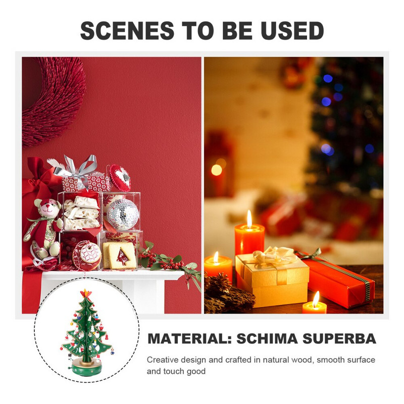 1 db Music Box karácsonyfa óramű design miniatűr klasszikus zenés doboz ajándék karácsonyi zenedobozhoz