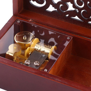 18 Note Ξύλινο μουσικό κουτί Ξύλινο κόσμημα Wind Up Music Box For Elise or Edelweiss Δώρο γενεθλίων Χριστουγεννιάτικο δώρο για φίλο παιδί