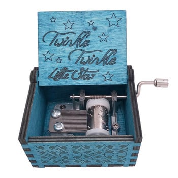 YouTang Music Box Hand Crank Musical Box Σκαλιστό ξύλο Μουσικά δώρα Χριστουγεννιάτικο μουσικό κουτί για παιδί,Play Twinkle Twinkle Little Star