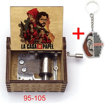 La Casa De Papel Bella Ciao Print Music Box Salvador Dali Money Paper House Print Musical Hand for Men Women Music Box