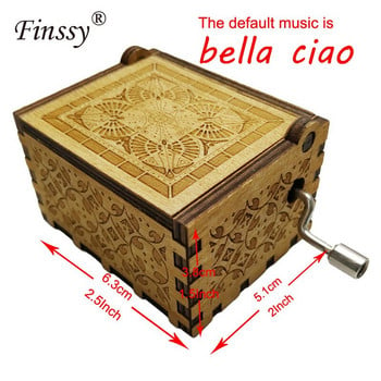 La Casa De Papel Bella Ciao Print Music Box Salvador Dali Money Paper House Print Musical Hand for Men Women Music Box