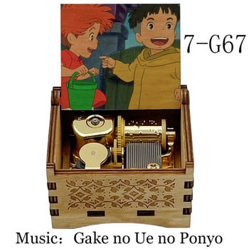 Anime Print Ponyo On The Cliff By The Sea Golden Music Box 18 Note Wooden Gake no Ue no Ponyo Kids Δώρα Έκθεσης Διακοσμητικά σπιτιού