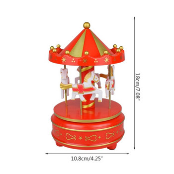 J2FA Whirligig Horse Music Box με LED Light Musical Princess Merry-Go-round φωτεινό παιχνίδι Διακόσμηση σπιτιού Δώρα γενεθλίων