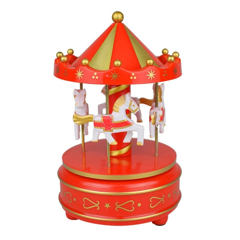 J2FA Whirligig Horse Music Box LED fénnyel Musical Princess vidám, világító játék otthoni dekoráció szülinapi ajándékok